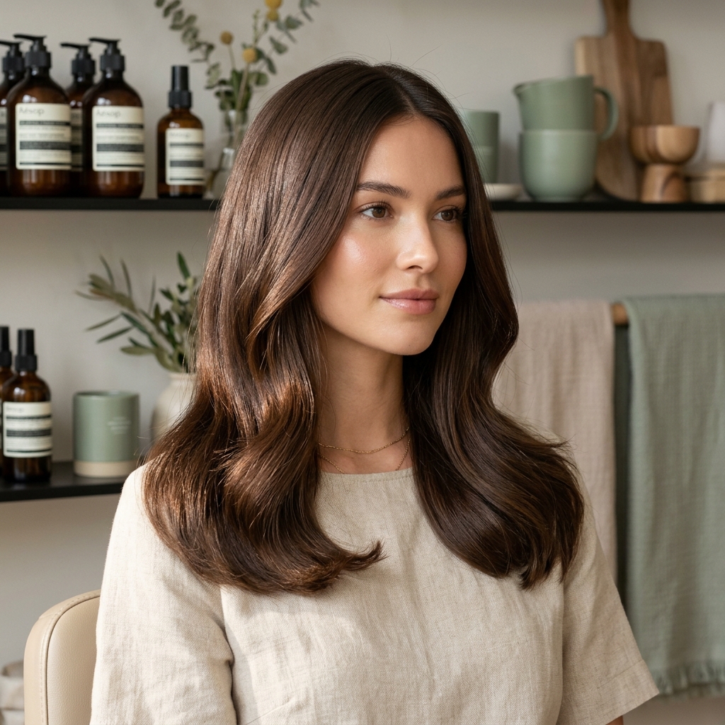 Cabello mixto saludable, equilibrado en raíz y puntas